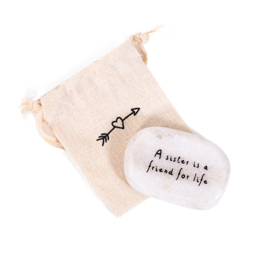 A Sister is a Friend for Life Sentiment Pebble